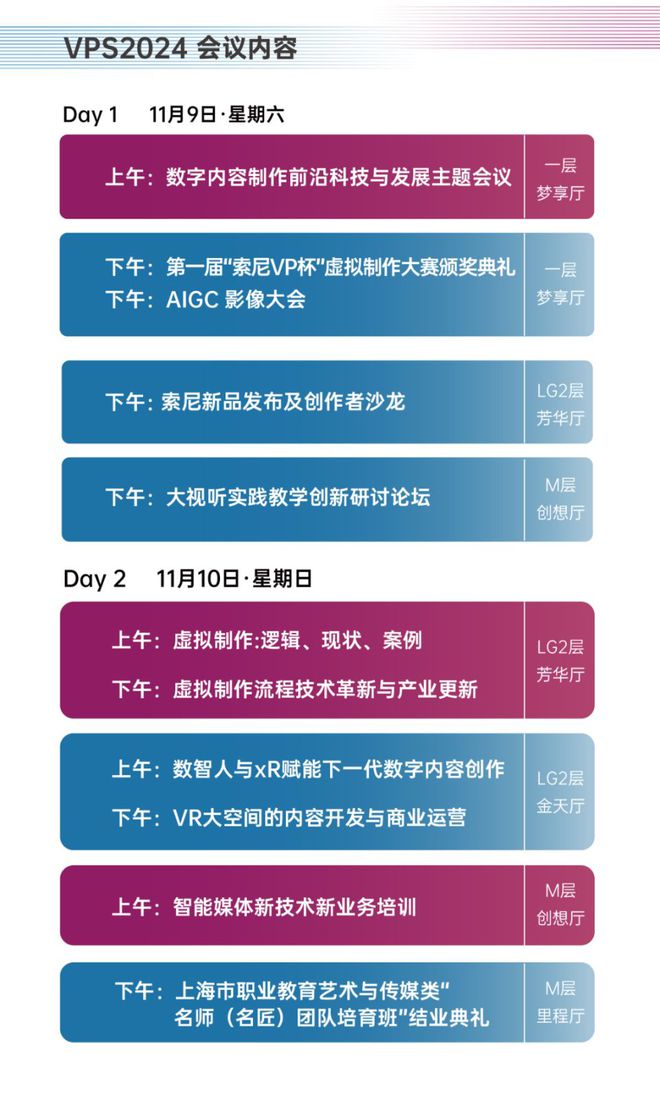 上海国际虚拟制作大会VPS2024最全议程及完整嘉宾阵容首度