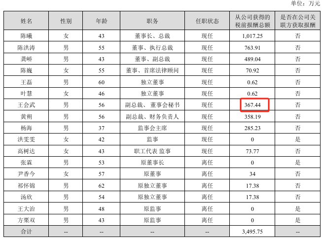万达电影2024年亏损94亿：董秘王会武薪酬367万降薪9万(图1)